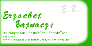 erzsebet bajnoczi business card